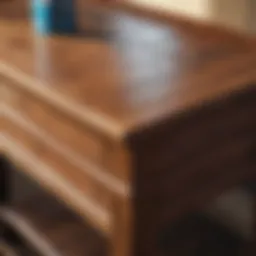 Wooden furniture being sealed with water-based sanding sealer