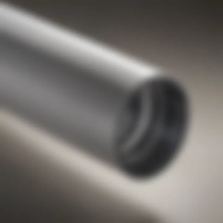 Close-up of PVC pipe showcasing its smooth surface and durability.