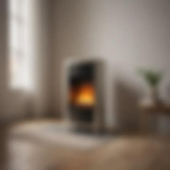 Sleek and efficient gas space heater in a minimalist setting