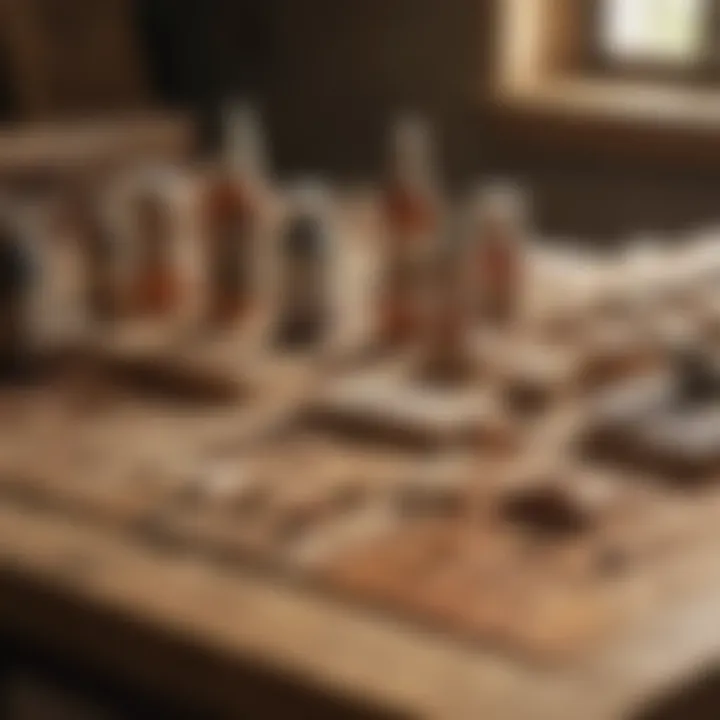 Different types of wood glues showcased on a rustic workbench