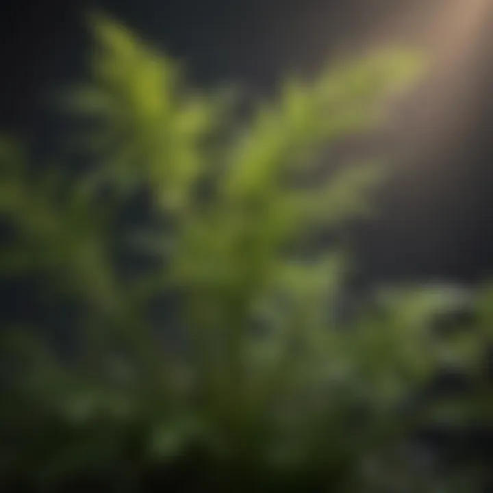 Close-up of a citronella plant leaves, a natural mosquito repellent source
