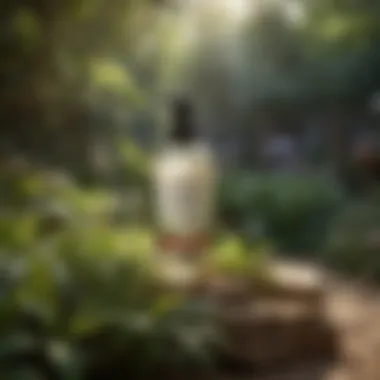 Botanical Mosquito Repellent in Action Eco-friendly botanical mosquito repellent spraying in a garden setting