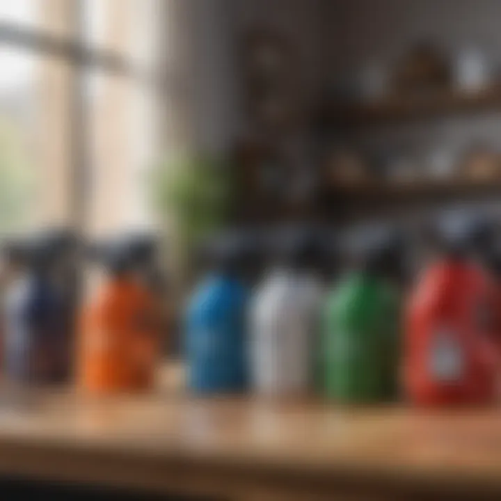 A variety of affordable electric paint sprayers arranged on a table, highlighting their different designs and features.