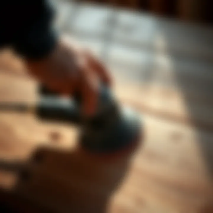 Demonstration of Diablo 40 grit sanding disc in use on wood surface