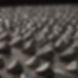 A close-up of diamond horseshoe nails showcasing their unique design and craftsmanship.