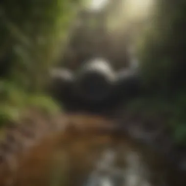 Lush green roots infiltrating septic tank system