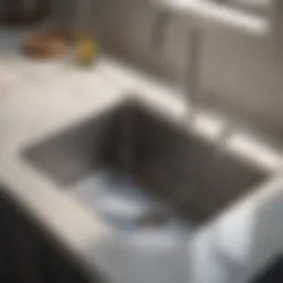 Close-up view of Emerson sink disposal system showcasing its sleek design