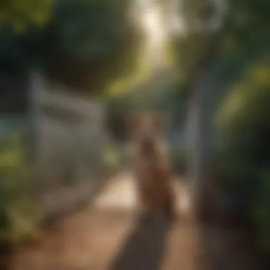 A pet owner with their dog in a safe outdoor environment