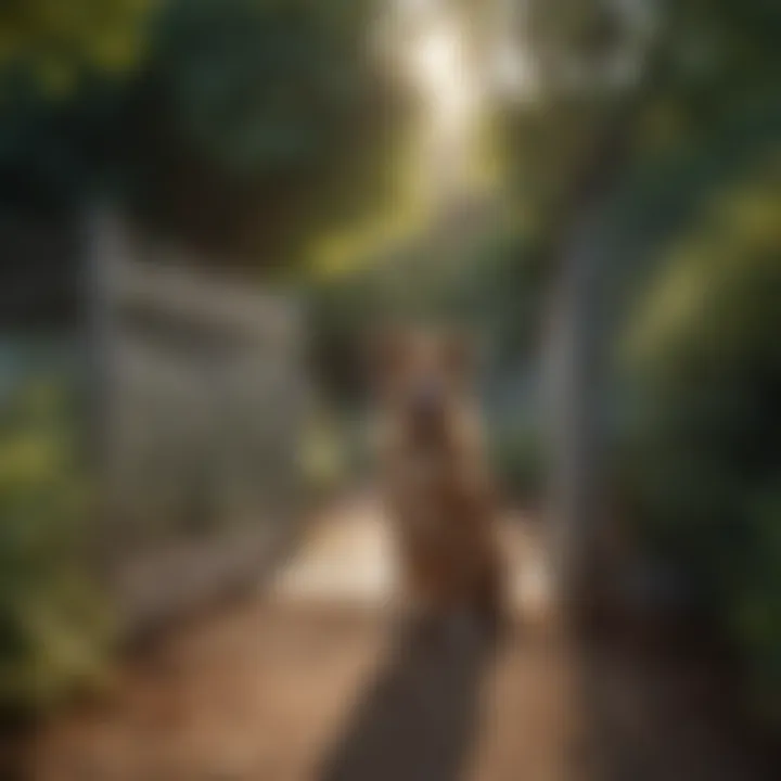 A pet owner with their dog in a safe outdoor environment