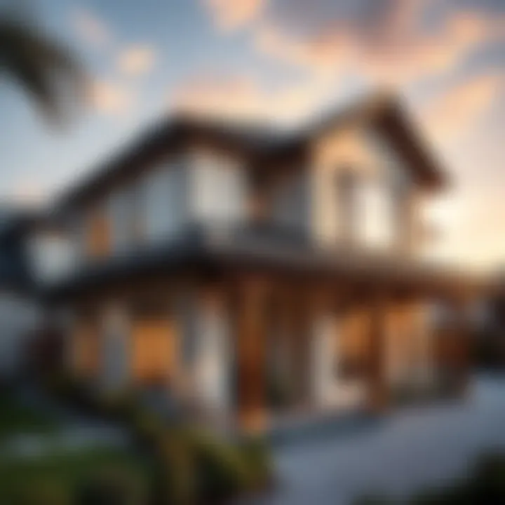 An overview of a residential building with fibered aluminum roof coating applied, highlighting aesthetic appeal