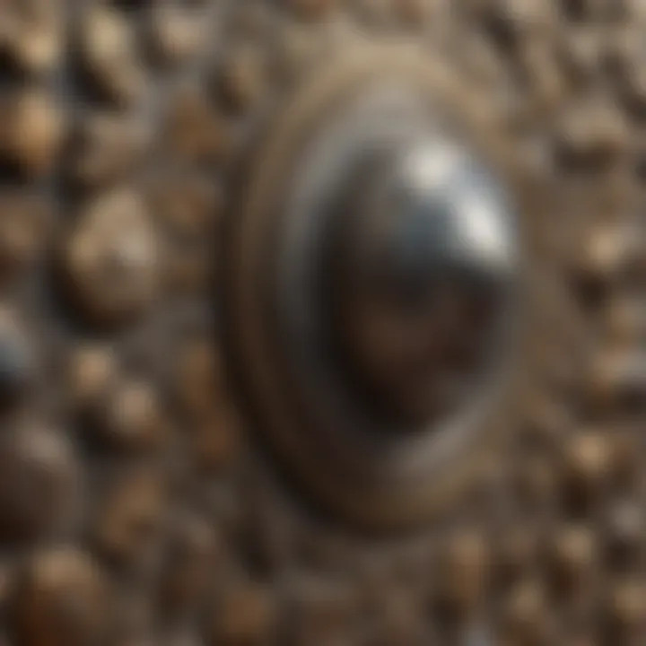 Close-up of framing nail characteristics and textures