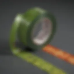 Detailed view of various Frog Tape widths