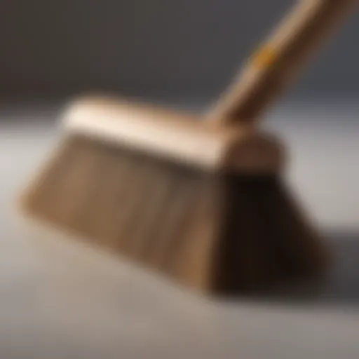 Detailed view of an extra large angle broom showcasing its bristle design