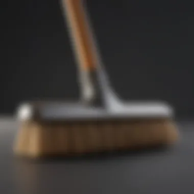 An ergonomic handle of an extra large angle broom highlighting comfort and grip
