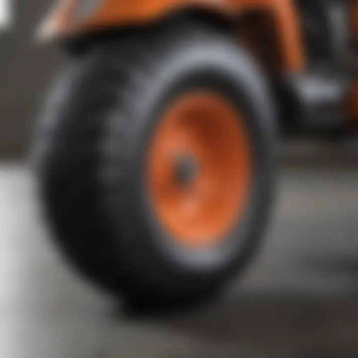 Illustration of riding mower tire inner tube maintenance