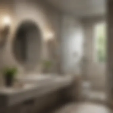 Stylish bathroom featuring Kohler brushed nickel fixtures in a chic setting