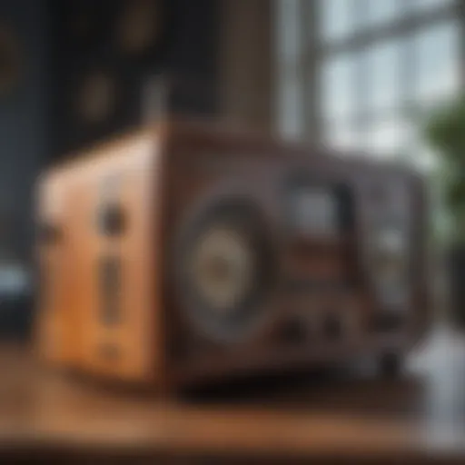 Vintage AM radio receiver showcasing classic design