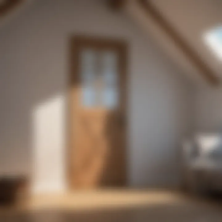Insulated attic door ensuring energy efficiency