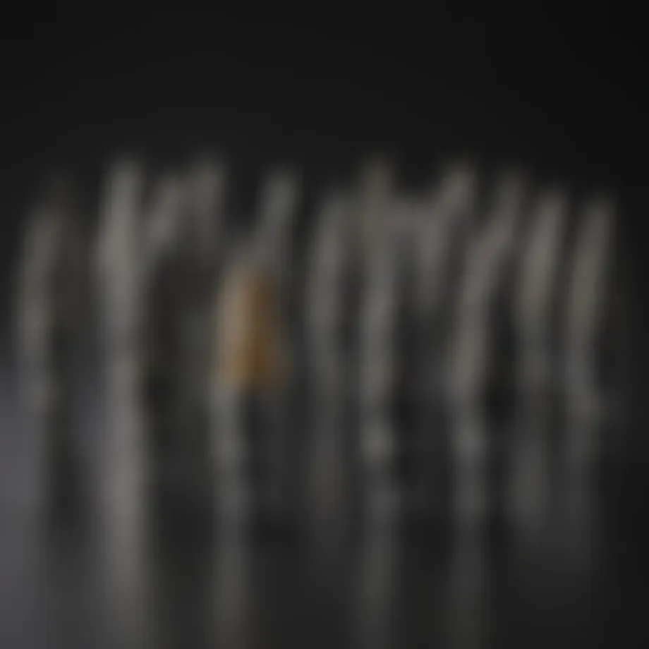 Close-up of premium screwdriver bits arranged neatly