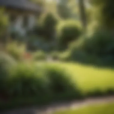 Healthy Patch Master Grass in a Garden Setting Healthy Patch Master Grass in a well-maintained garden setting