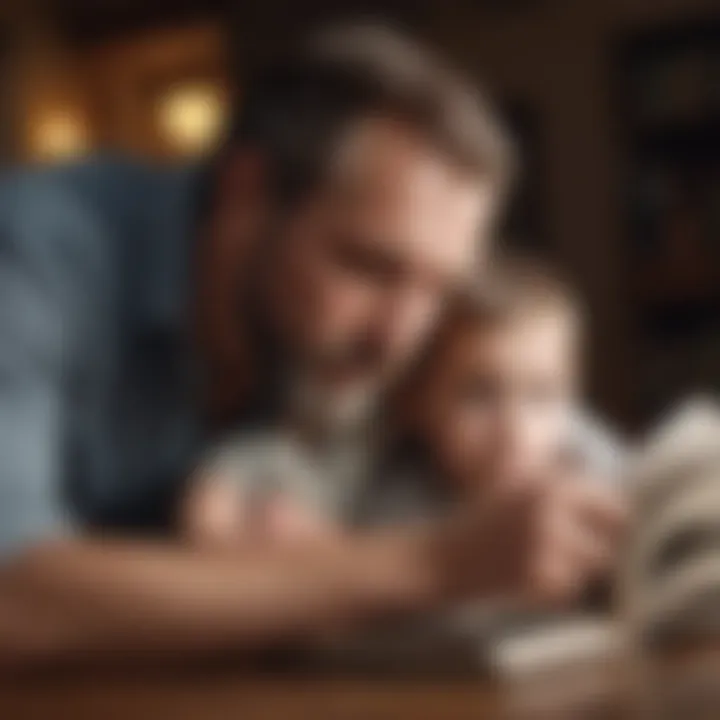 Father and Child Bonding Over a Book