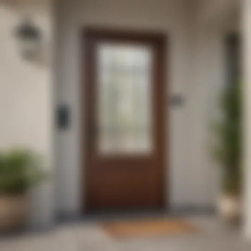 A sleek remote screen door opener installed on a modern door frame