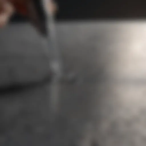 A close-up of FRP glue application on a composite surface