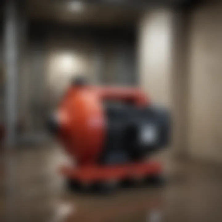 High-capacity automatic utility pump in a residential basement