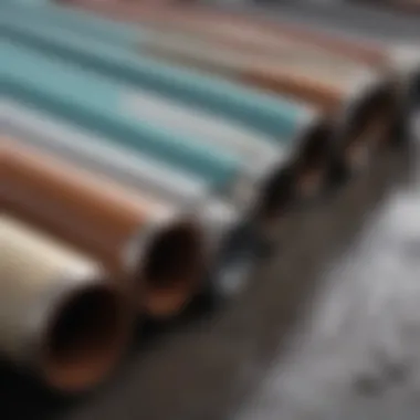 A variety of drainage pipe types displayed Types of drainage pipes