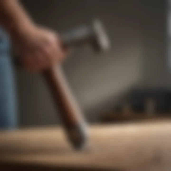 An ergonomic framing hammer demonstrating its comfortable grip and balance.