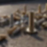 Variety of outdoor screws laid out for comparison