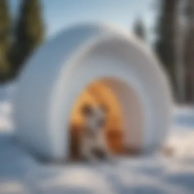 Structural Benefits of Igloo Design Structural illustration of an igloo dog house showcasing its unique shape and materials