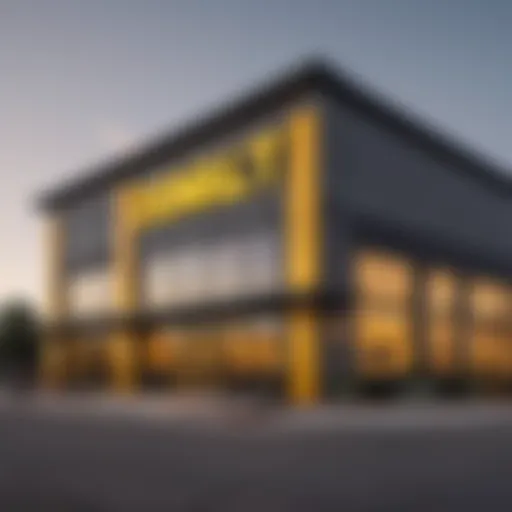 Exterior view of Dewalt Store highlighting its modern architecture