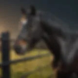 Close-up of black non-climb horse fencing showcasing its design features