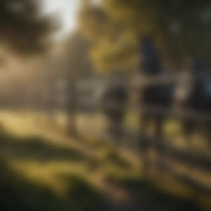 Diverse landscapes featuring black non-climb horse fencing in various environments