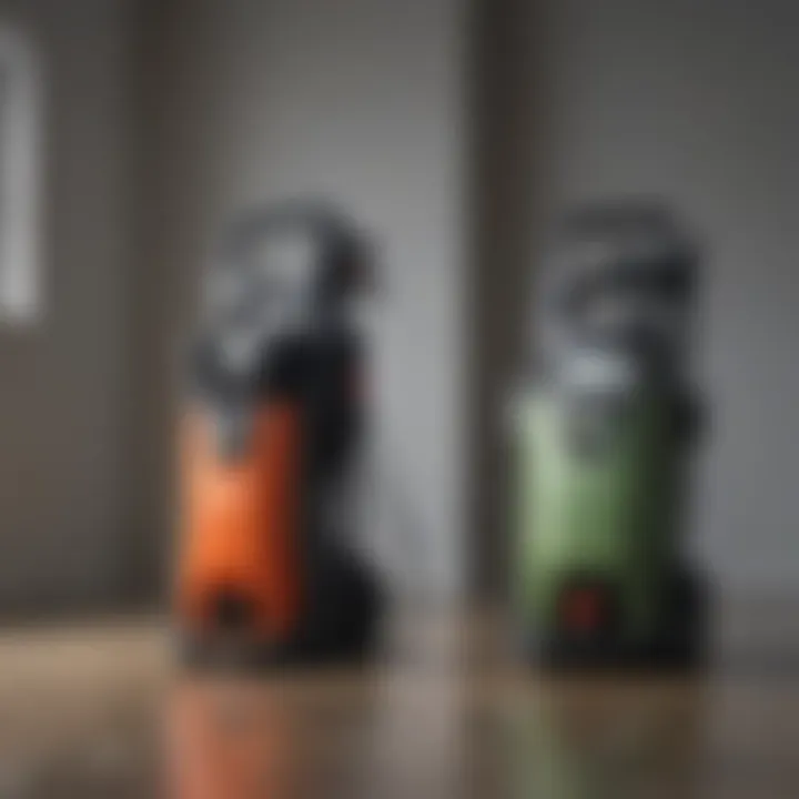 Comparison chart of different electric power washer models highlighting features