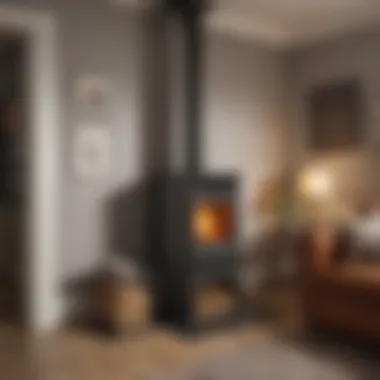 Diagram illustrating pellet stove efficiency