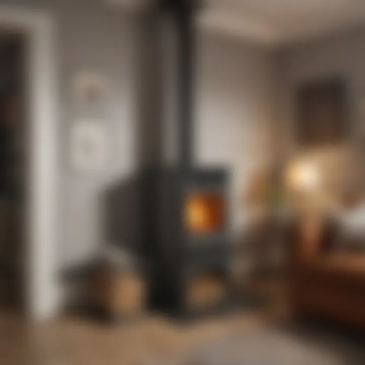 Diagram illustrating pellet stove efficiency