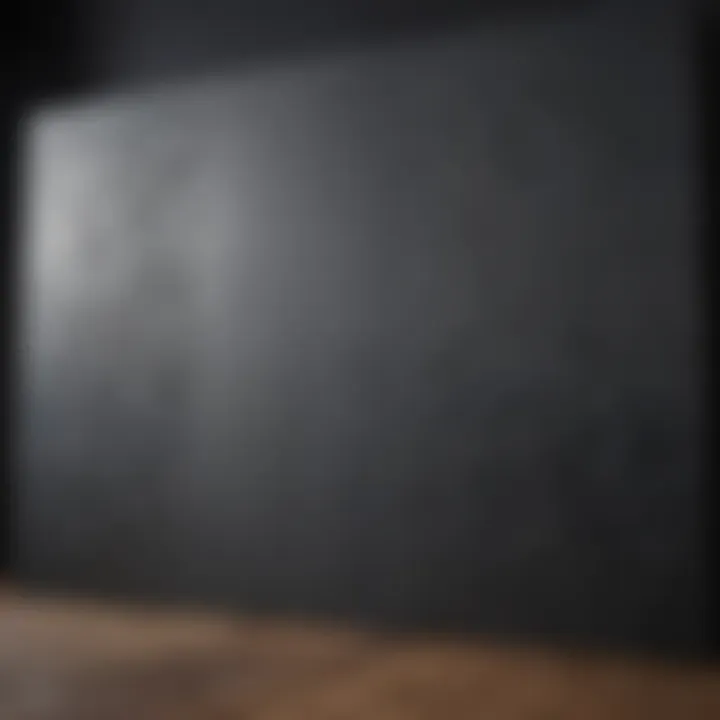 Artistic creation using dark grey spray paint on canvas