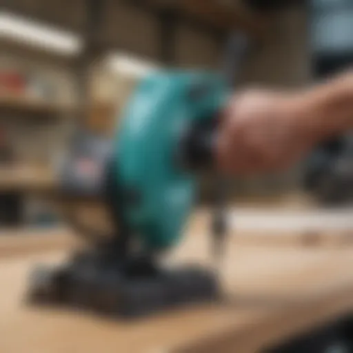 Makita battery tiller showcasing its ergonomic design