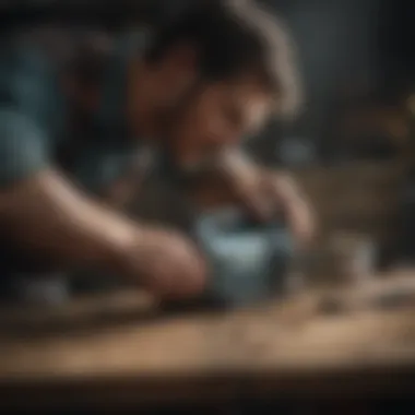 User maintaining the Makita battery tiller