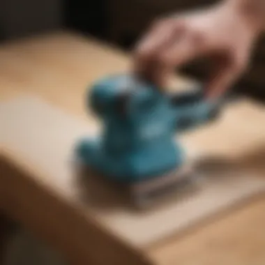 Sandpaper Attachment of the Makita Sander Close-up of the sandpaper attachment on the Makita sander