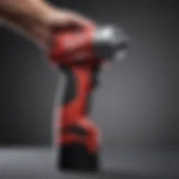 Close-up of Milwaukee cordless wrench showcasing its ergonomic design and grip