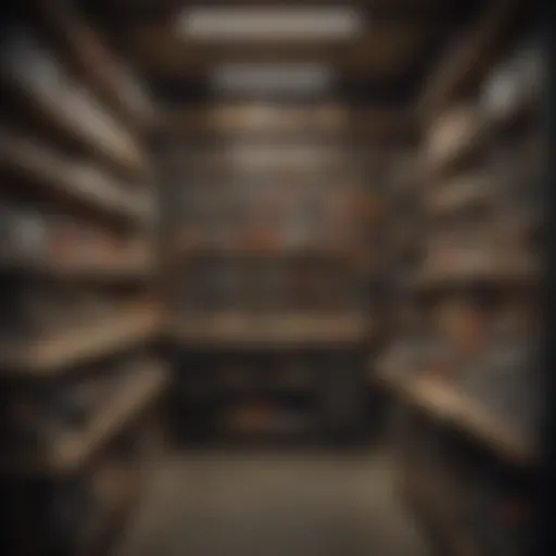 A well-stocked hardware store aisle showcasing various tools and supplies