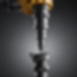 Close-up view of an angle drill showcasing its ergonomic design and features