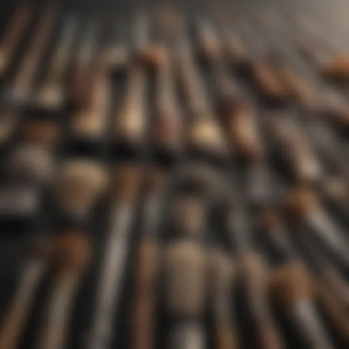 Different types of polyester brushes arranged aesthetically
