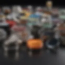 Various types of metal polish products arranged neatly