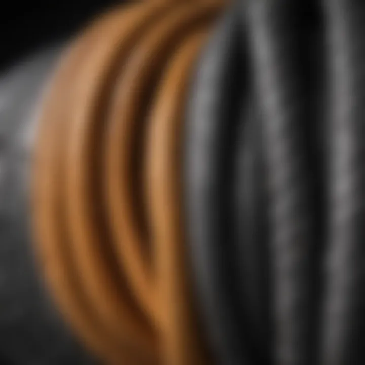 An array of materials used in the construction of short coiled water hoses.