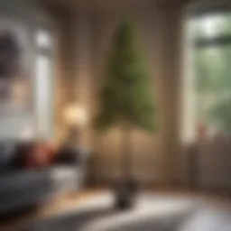 Elegant 3-foot artificial tree in a modern living room setting