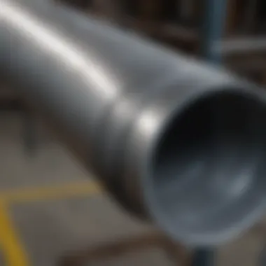 Galvanized pipe used in industrial setting